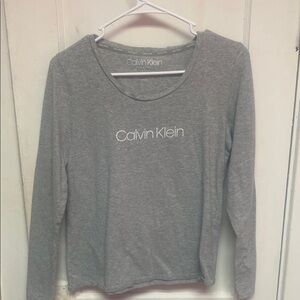 Calvin Klein Women's Grey Long Sleeve Top